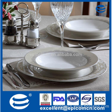 All types decal porcelain dinner set/porcelain tableware for restaurant, stocked dinner set with lace decor